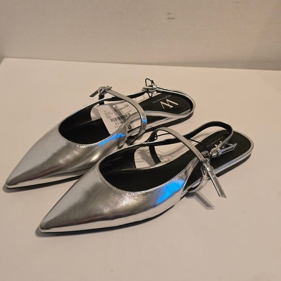 Worthington Khloe Silver Pointed Toe Flat Size 9.5 - Picture 3 of 6